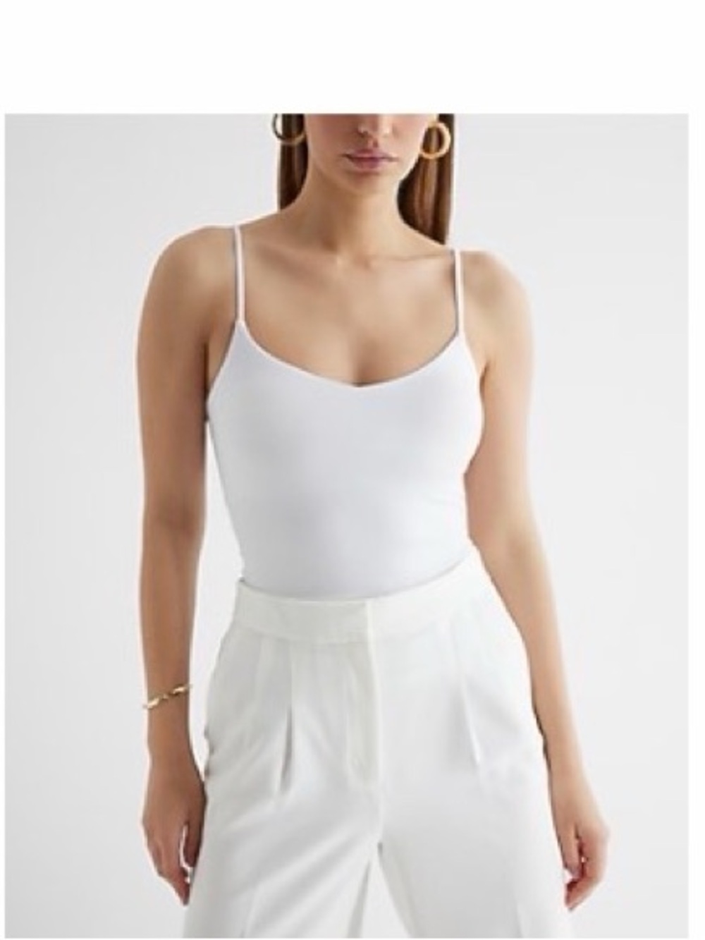 NWT Express The New Modern Length V-Neck Cami With Bra Cups SZ XL